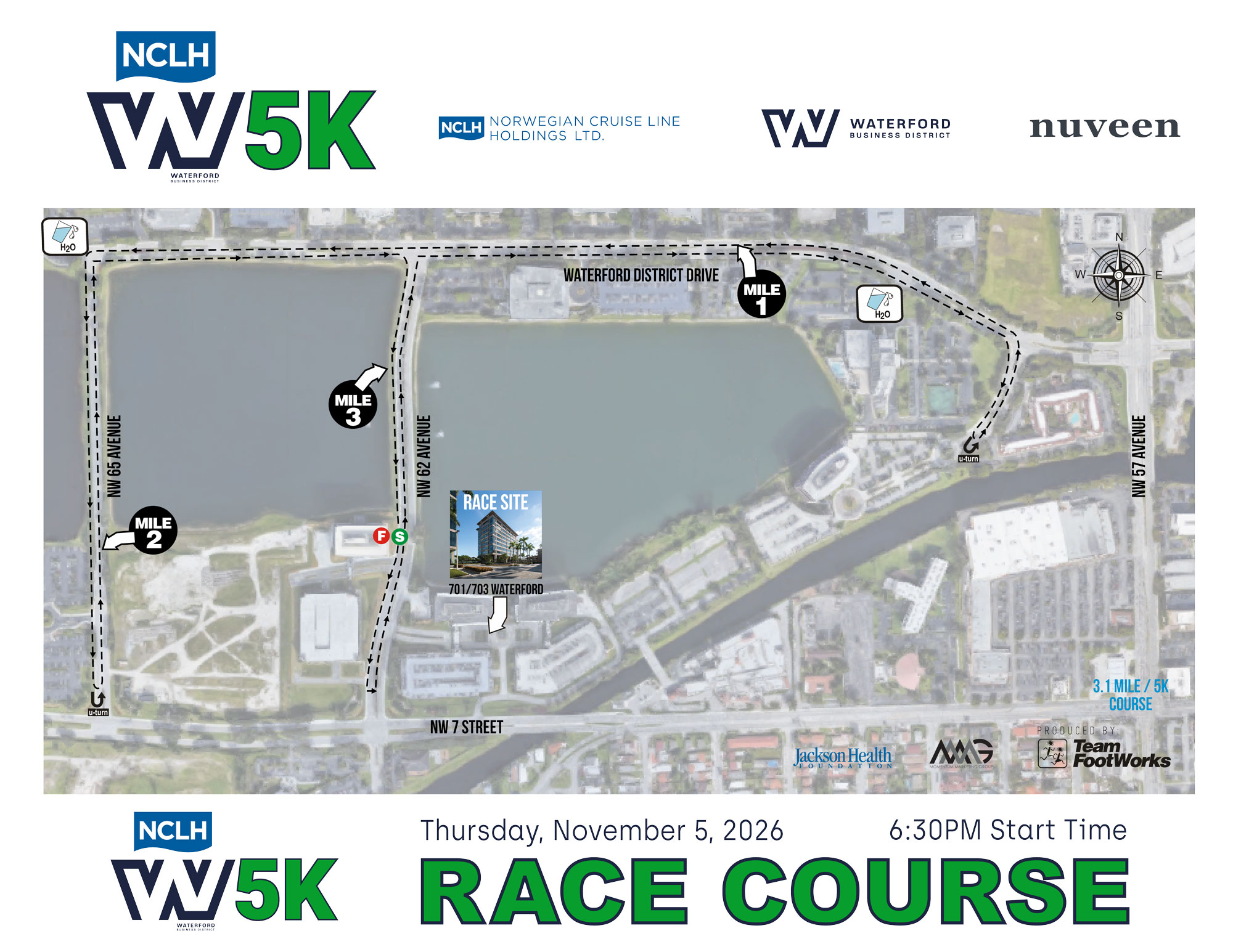 NCLH Waterford 5K Course Map